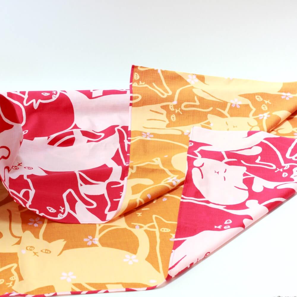 105cm cat puzzle furoshiki double sided 