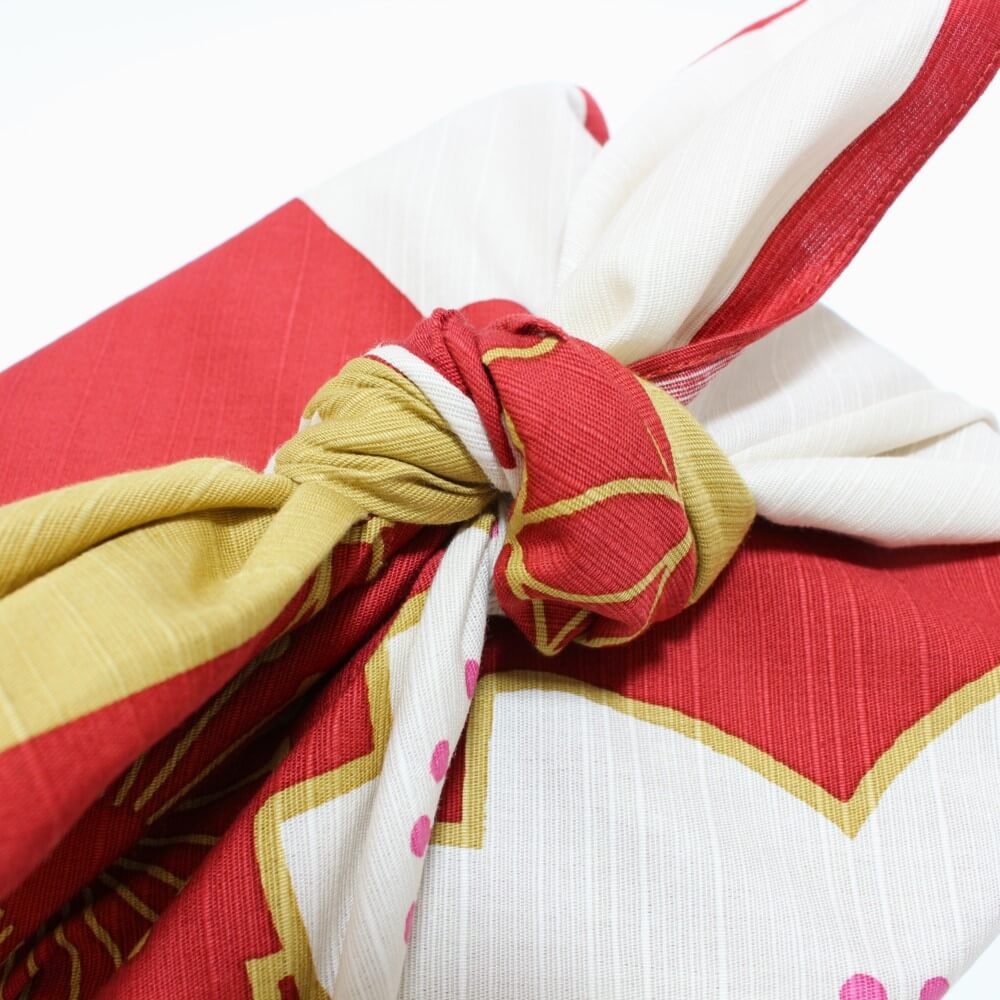 90cm furoshiki sakura nishiki tied knot