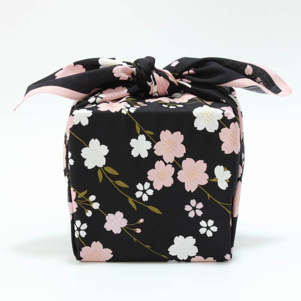 90cm shirdare sakura black furoshiki wrapped