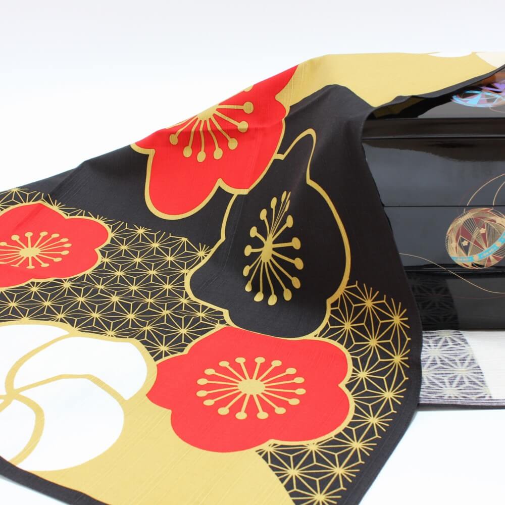 90cm ume nishiki furoshiki covering temari picnic bento box