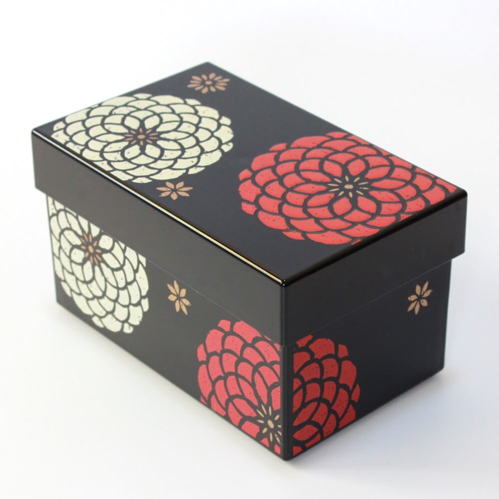 hakoben momoka black 2 tier bento box