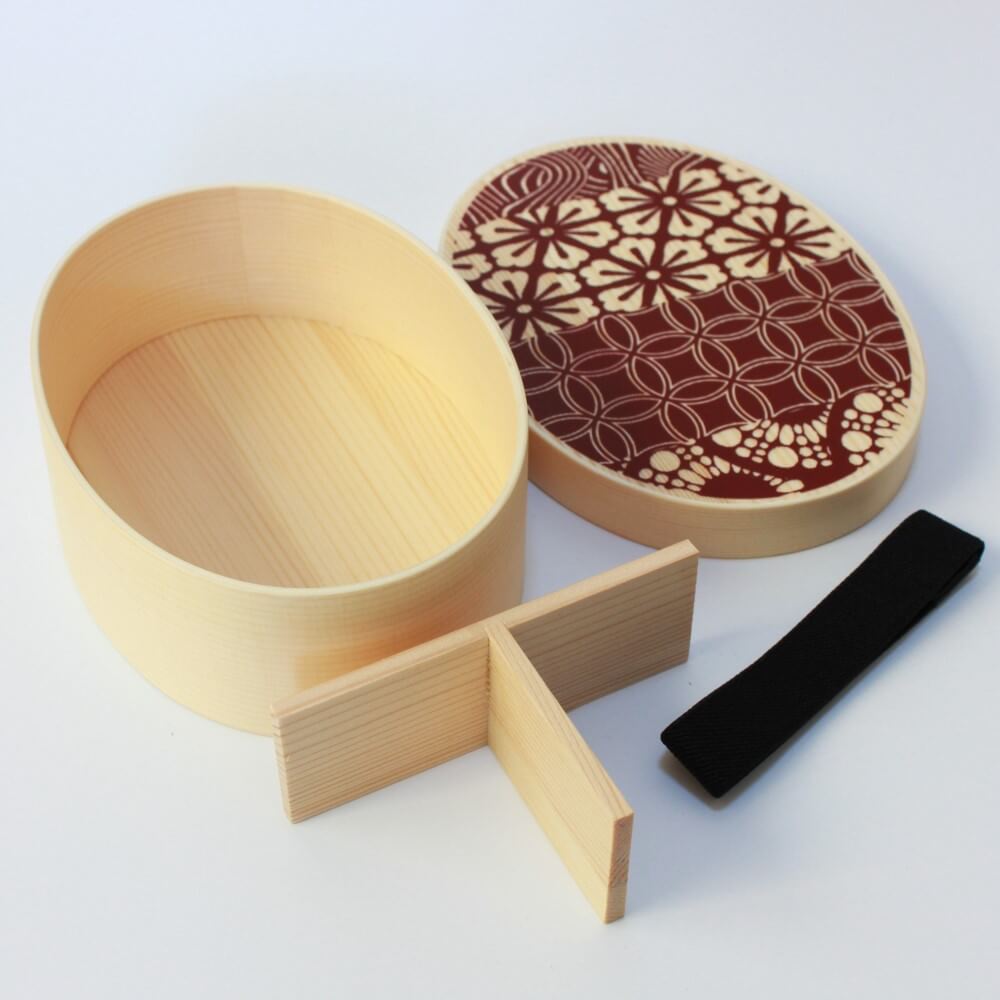 all contents heian red magewappa wood bento box