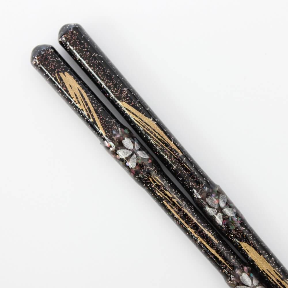 black sakura ame chopsticks super close up