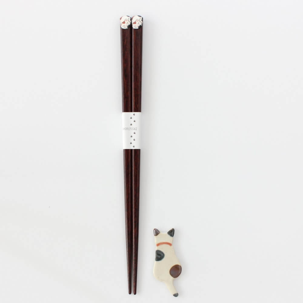 calico cat chopsticks and rest