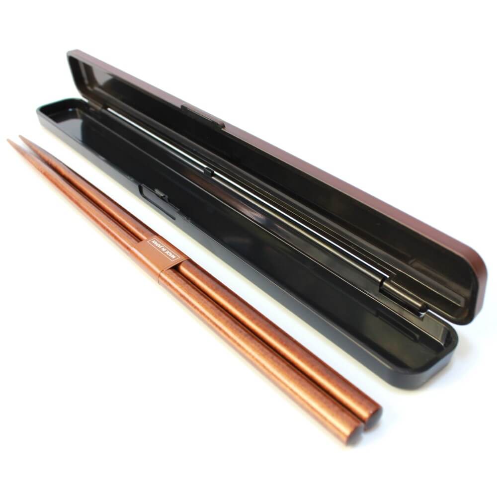 chopsticks case opened with tochi brown chopsticks