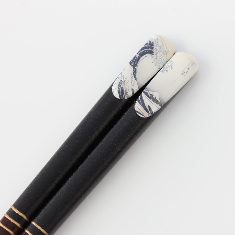 close up handle tips great wave chopsticks