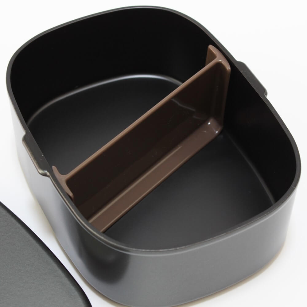 diagonal divider one touch metallic black bento box