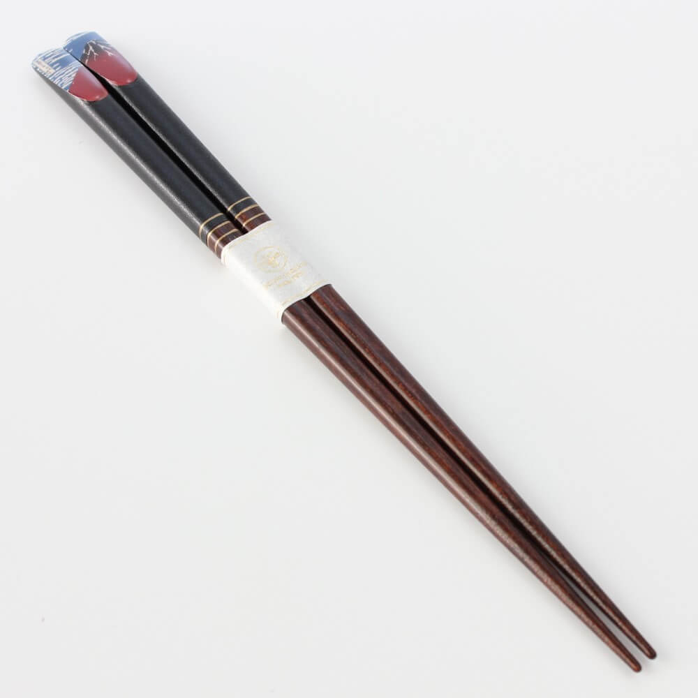 diagonal position red fuji chopsticks