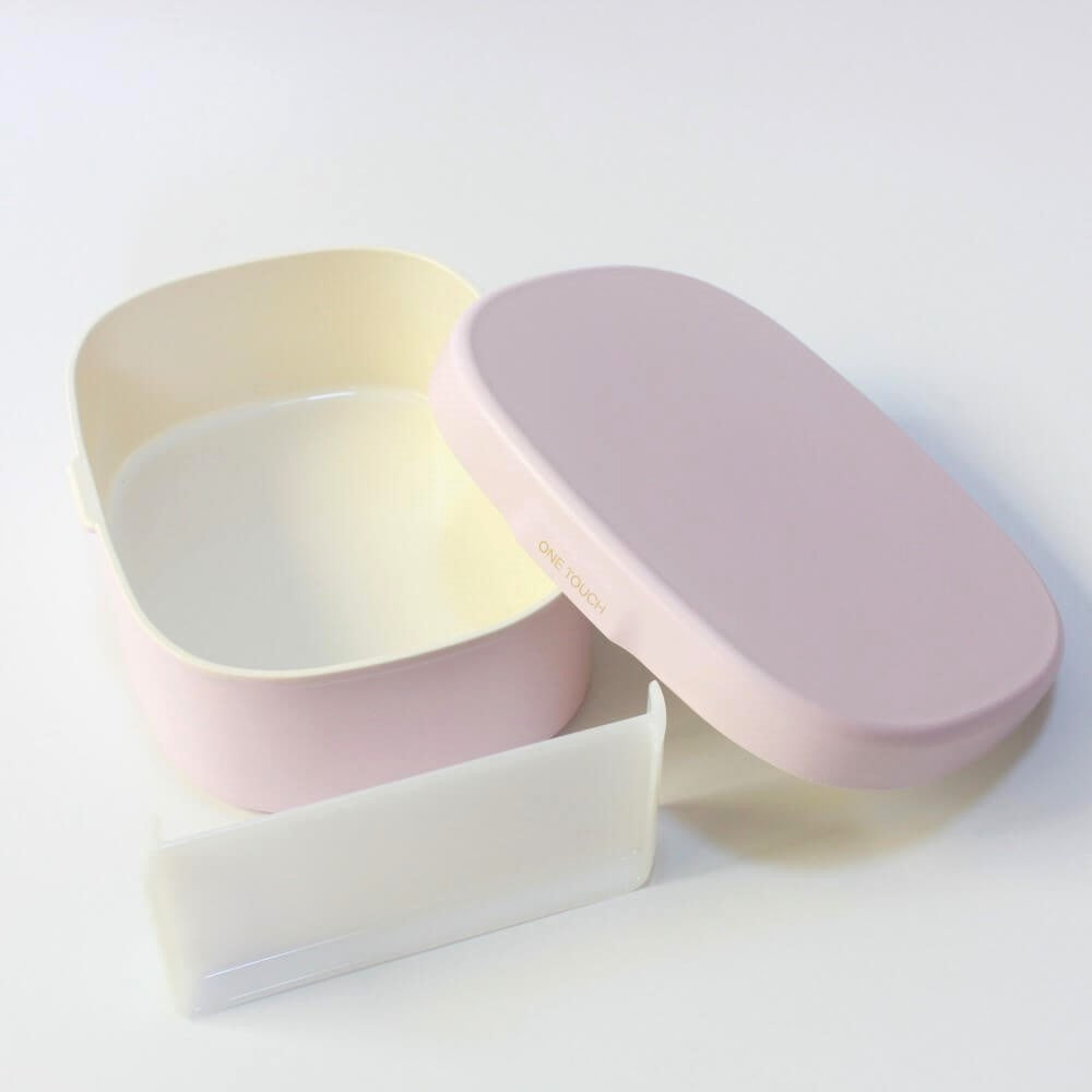 divider lid removed one touch pink bento box