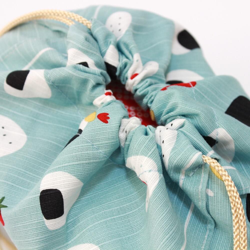 drawstring closed onigiri bento lunch bag