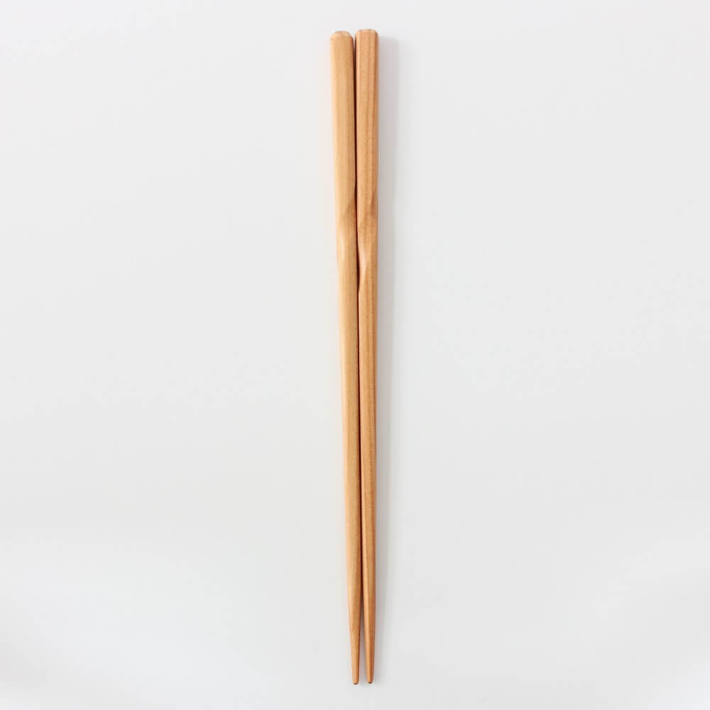 full length pine chopsticks overhead shot