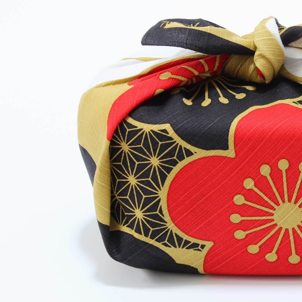 furoshiki ume nishiki wrapped bento box