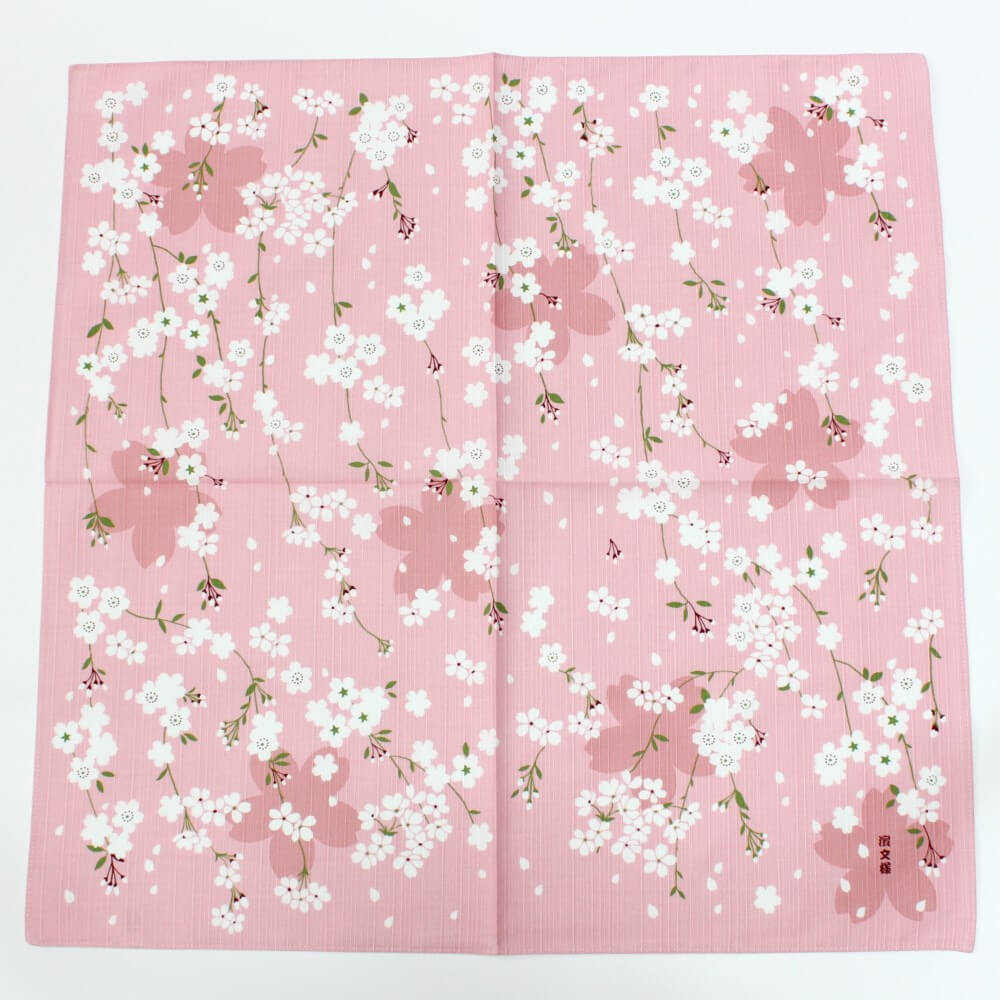 hama monyo spring sakura furoshiki laid flat