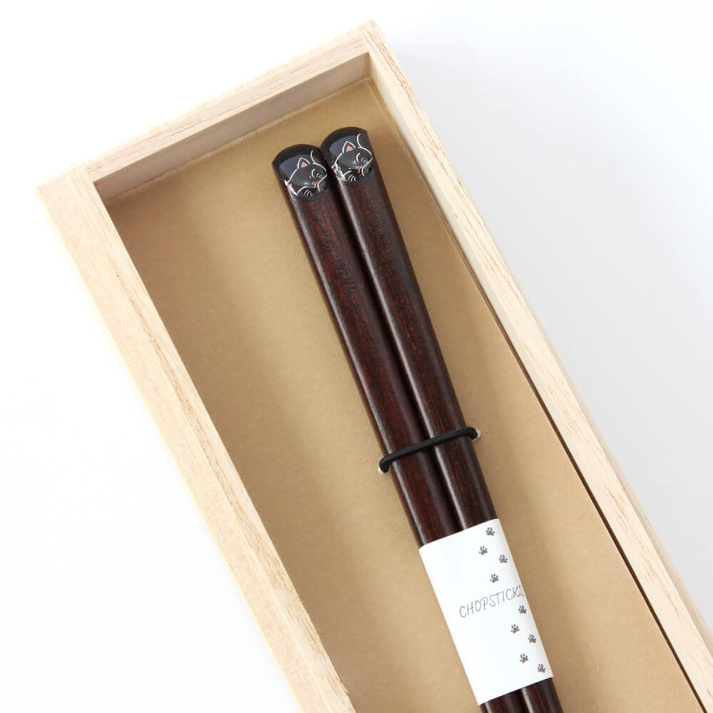 hidamari black cat chopsticks handles 