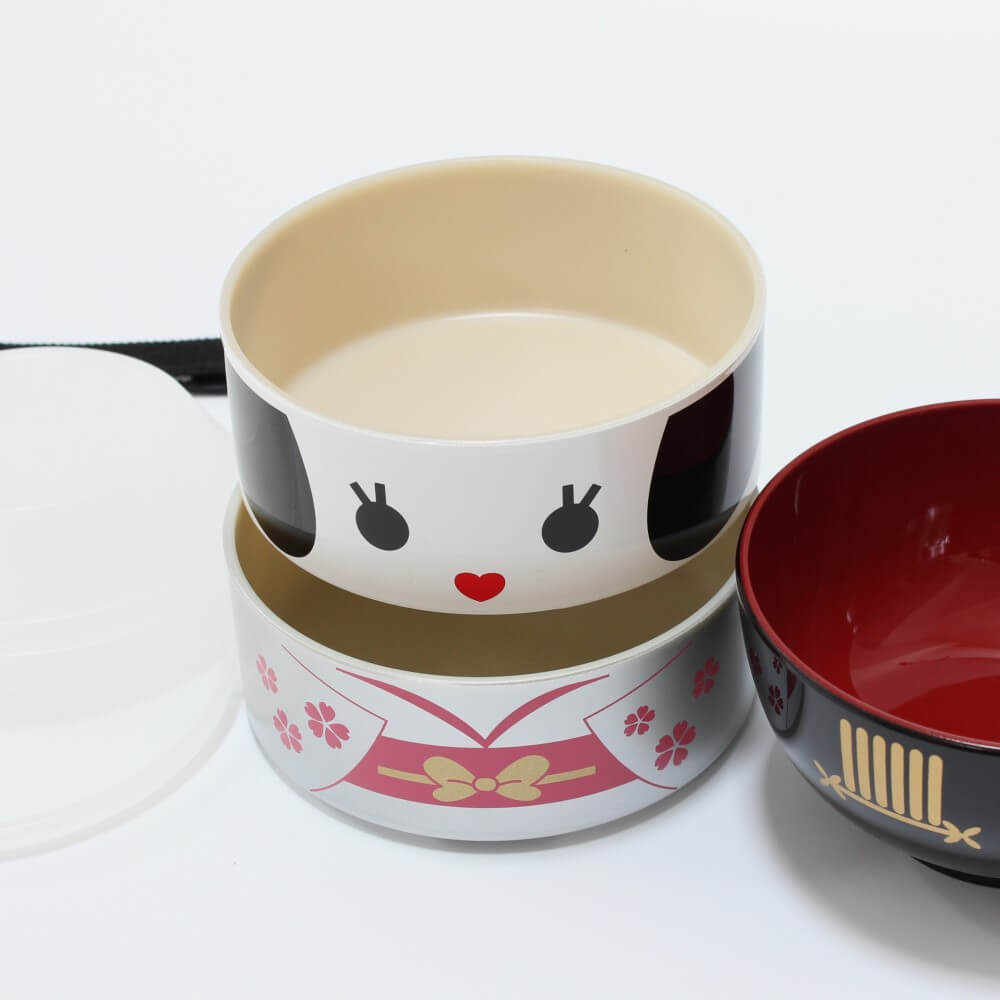 inner lids removed kokeshi maihime bento box