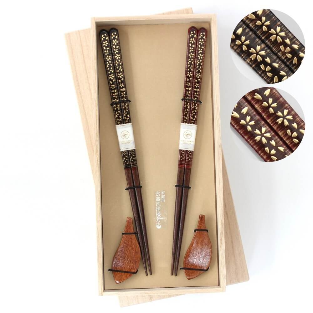 sakura gold chopsticks gift set