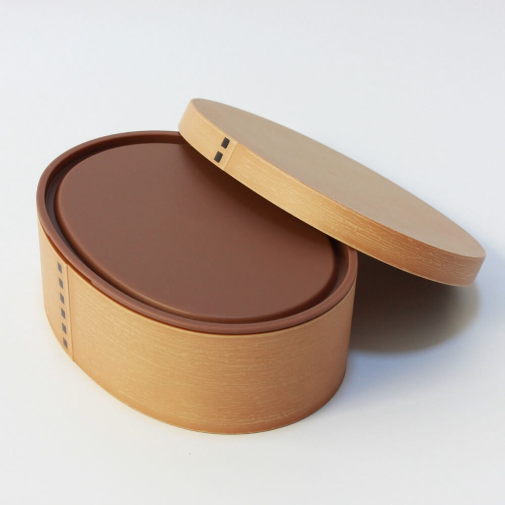 shiraki wappa koban bento box lid off