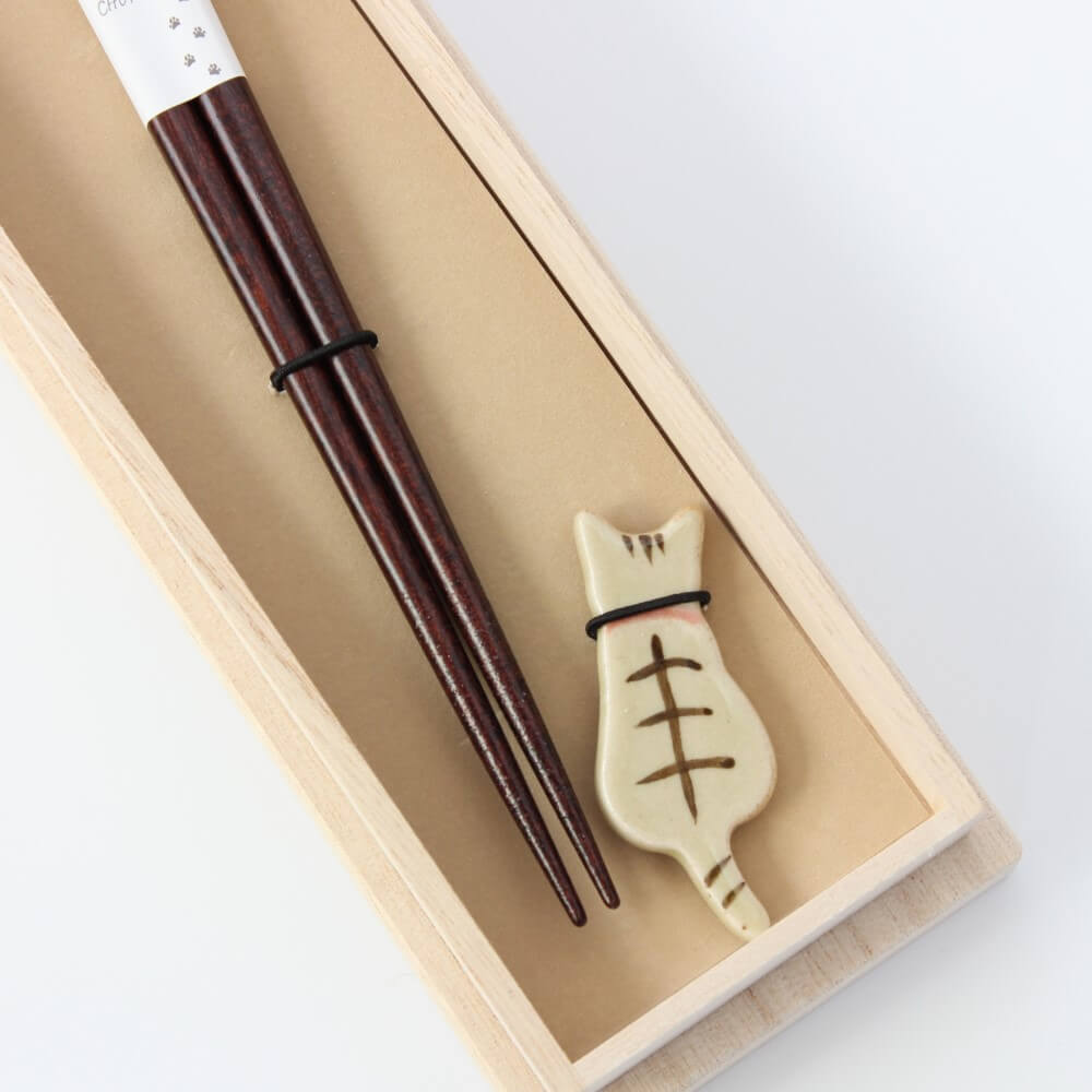 tabby cat chopsticks rest hidamari chopsticks set