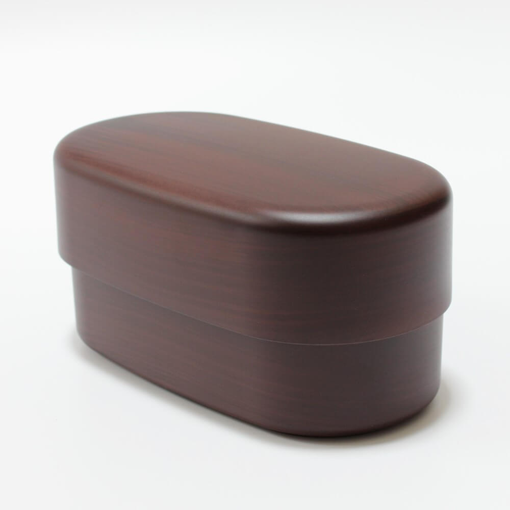 tochi mokume 2 tier oval bento box