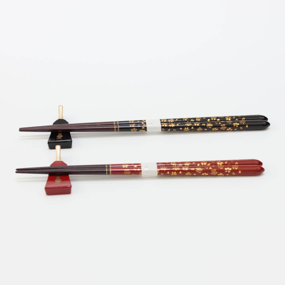 two chopsticks on rests full length hanakagari gift set